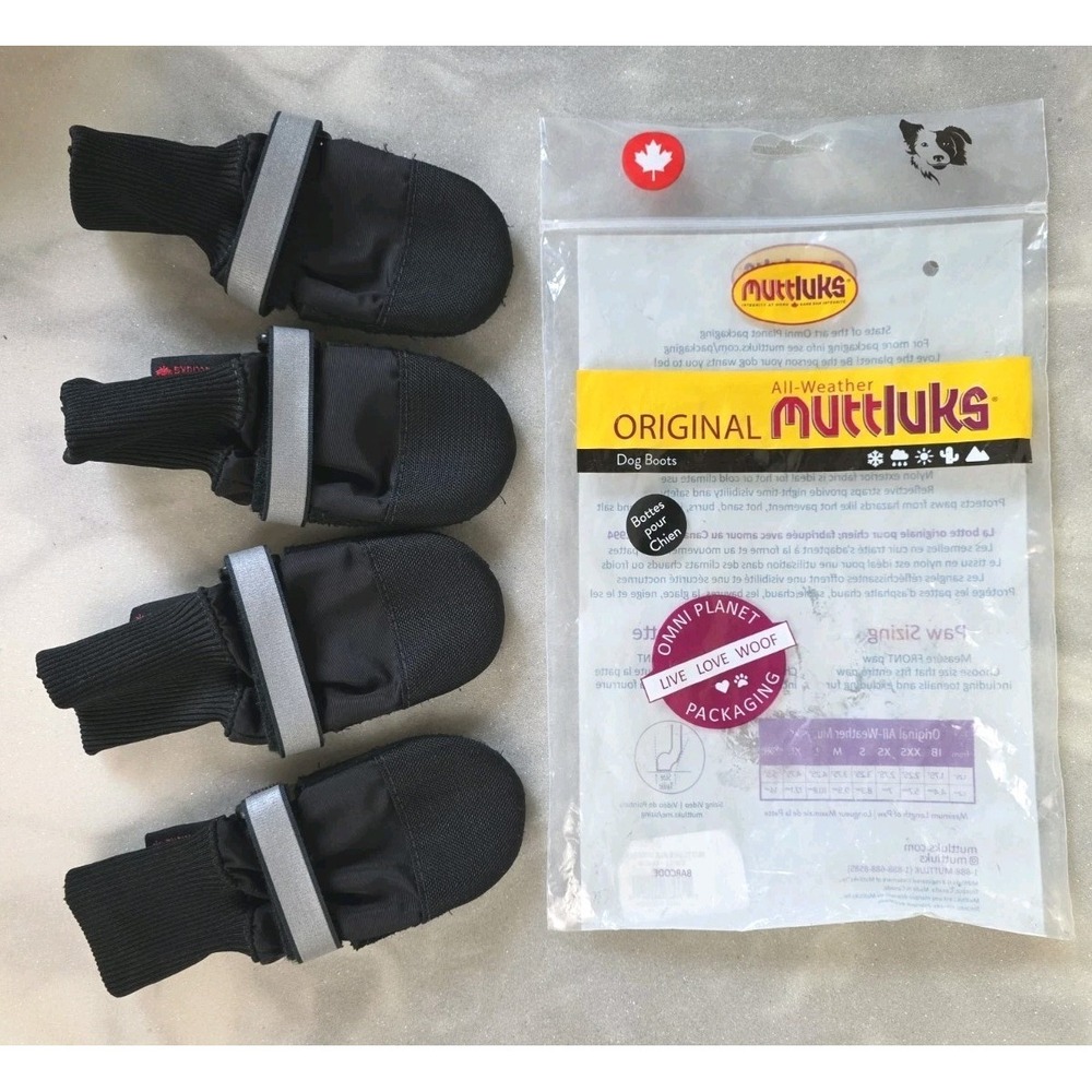 Muttluks Small All Weather Dog Boots Booties Black NWT